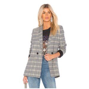 Anine Bing Madeleine Plaid Check Blazer Jacket